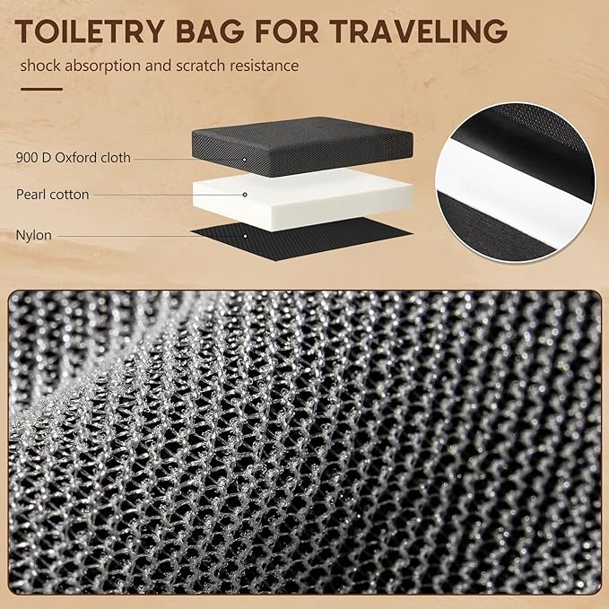 Toiletry Bag for Men,Travel Toiletry Organizer,Travel Essentials Dopp Kit,Water Resistant Shaving Bag for Toiletries Accessories -Black