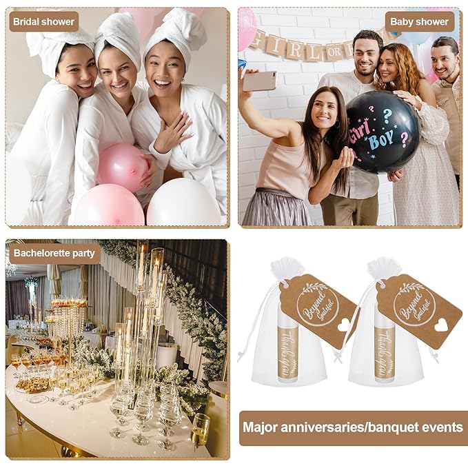 Leelosp Wedding Thank You Lip Balm Bulk Small Natural Moisturizing Mini Balm Lip Care Product Include Organza Bag and Appreciation Card for Women Baby Shower Favors, 5 Fragrance(15 Sets)