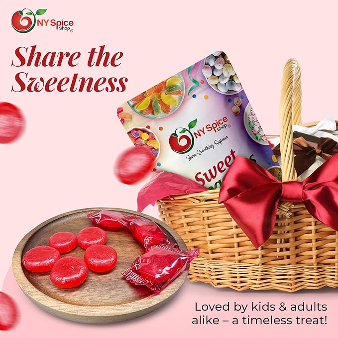 NY Spice Shop Cinnamon Discs Candy - 1 Pound Red Cinnamon Individually Wrapped & Sealed Hard Candy - Classic Spicy Sweets Old Fashioned Red Candies for Party Decorations