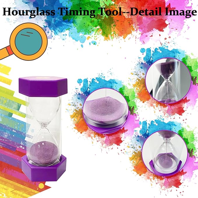 30 Minutes, Sand Timer, Hourglass Sand Timer, Kitchen Timer Digital for Cooking, Clock Timer, for Games, Classroom, Kitchen, Toothbrush Timer, Decoration, Purple