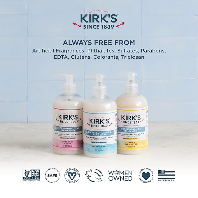 Kirk's Odor Neutralizing Hydrating Hand Soap, Rosemary Sage 12 Ounce
