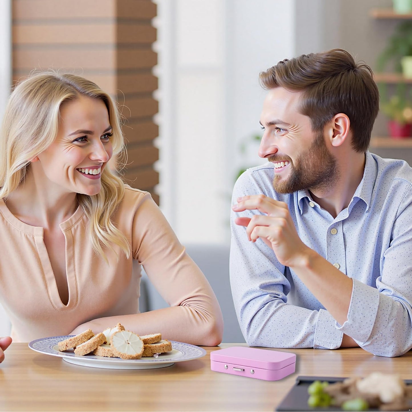 2Pack Dental Floss Portable Case with Mirror,Refillable Portable Floss Pick Holder Container,Small Floss Dispenser for Travel, Dates,Dinners and Hotels(Pink)