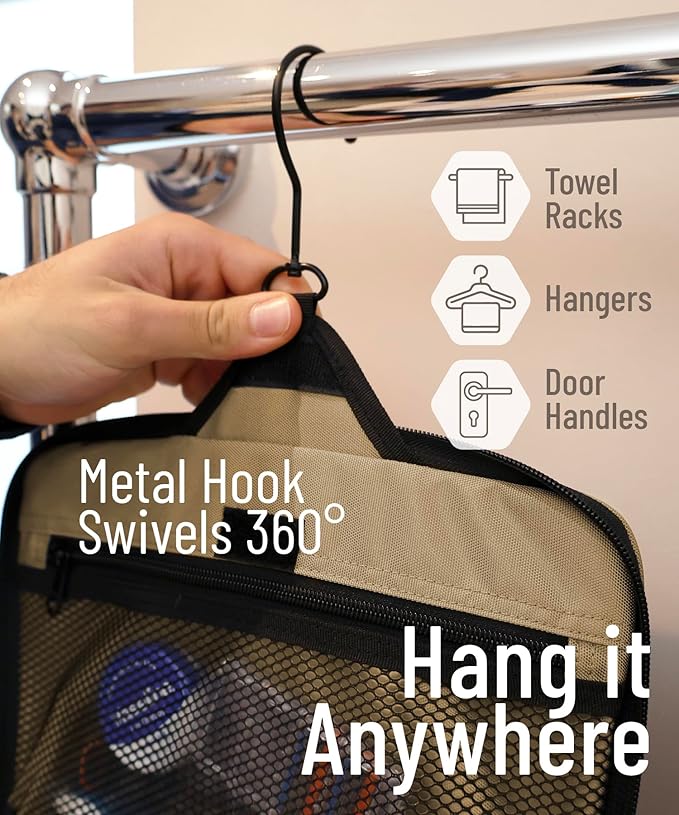 DD D&D Wanderlust D&D Hanging Travel Toiletry Bag for Men and Women – Cosmetics, Makeup and Toiletries Organizer Kit with 10 Compartments