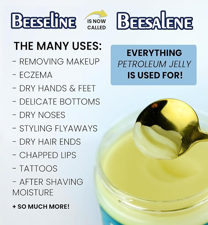 Beesalene Original Unpetroleum - 100% Natural & Hypoallergenic Alternative to Petroleum Jelly - Lips, Hands, Baby, Makeup Remover and More (4 Ounce)