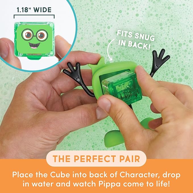 Glo Pals Pippa Bath & Bedtime Bundle - Light Up Bath Toy with 1 Interactive Book, 2 Light Cubes & 1 Magic Magnifier - Toddler Bath Toys Set with Storybook Character - Educational Kids Bath Time Fun