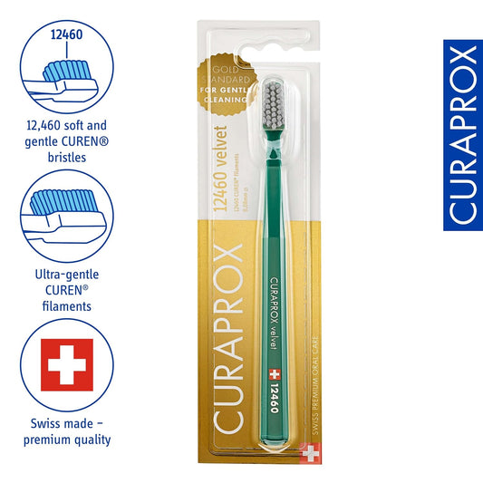 Curaprox CS 12460 Velvet Soft Toothbrush – Sensitive Gum Care | Ultra-Gentle Cleaning with 12,460 Filaments | Single Pack, Random Color