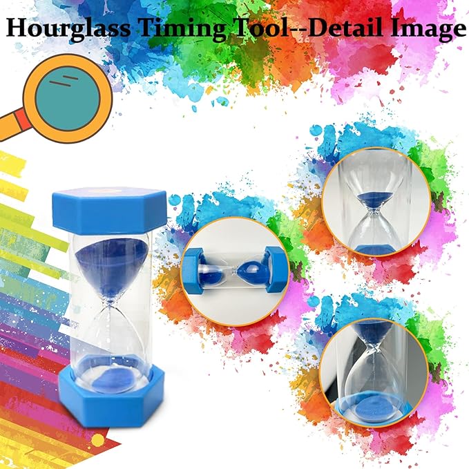 30 Minutes, Sand Timer, Hourglass Sand Timer, Kitchen Timer Digital for Cooking, Clock Timer, for Games, Classroom, Kitchen, Toothbrush Timer, Decoration, Blue