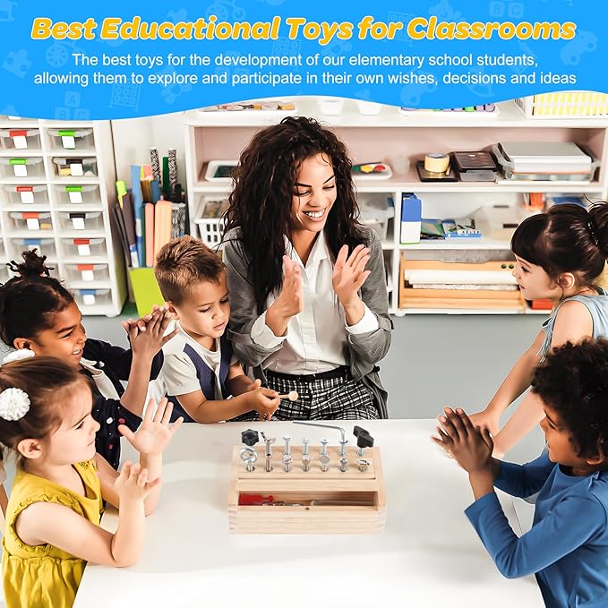 Kids Tool Set,Montessori Toys for 3 4 5 Year Old,Montessori Screwdriver Board Set,Sensory Preschool Learning for Toddler Travel,Fine Motor Skills - STEM Toys