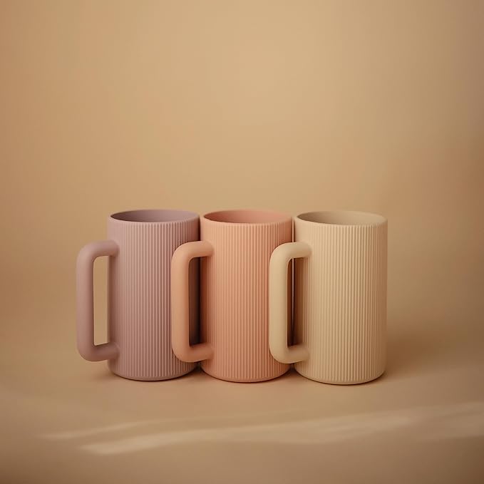 mushie Baby Bath Rinse Cup | 100% Food Grade Silicone | Shampoo & Body Washing Rinser Cup For Kids (Blush)