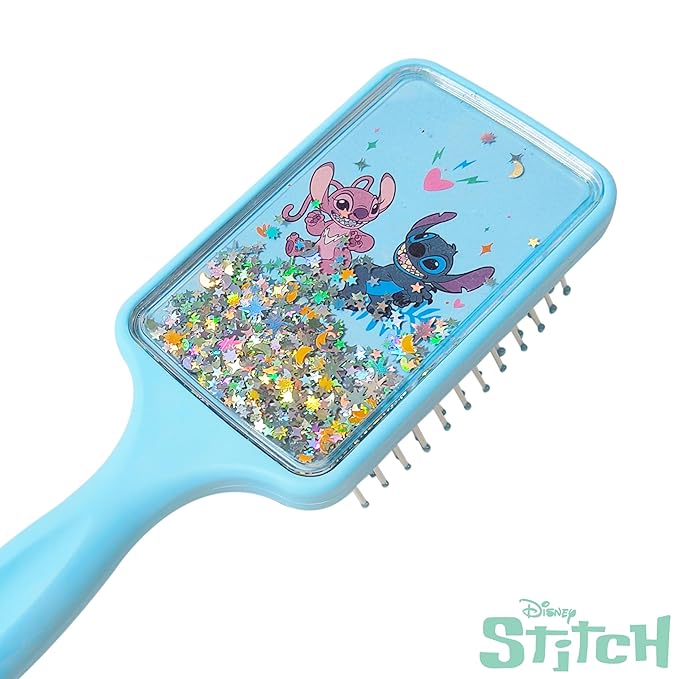 LUV HER Lilo & Stitch Kids' Detangling Confetti Hair Brush - with Stitch & Angel, Gentle on Wet & Dry Hair - Ideal for Kids Ages 3+ - Makes Hair Care Enjoyable and Simple