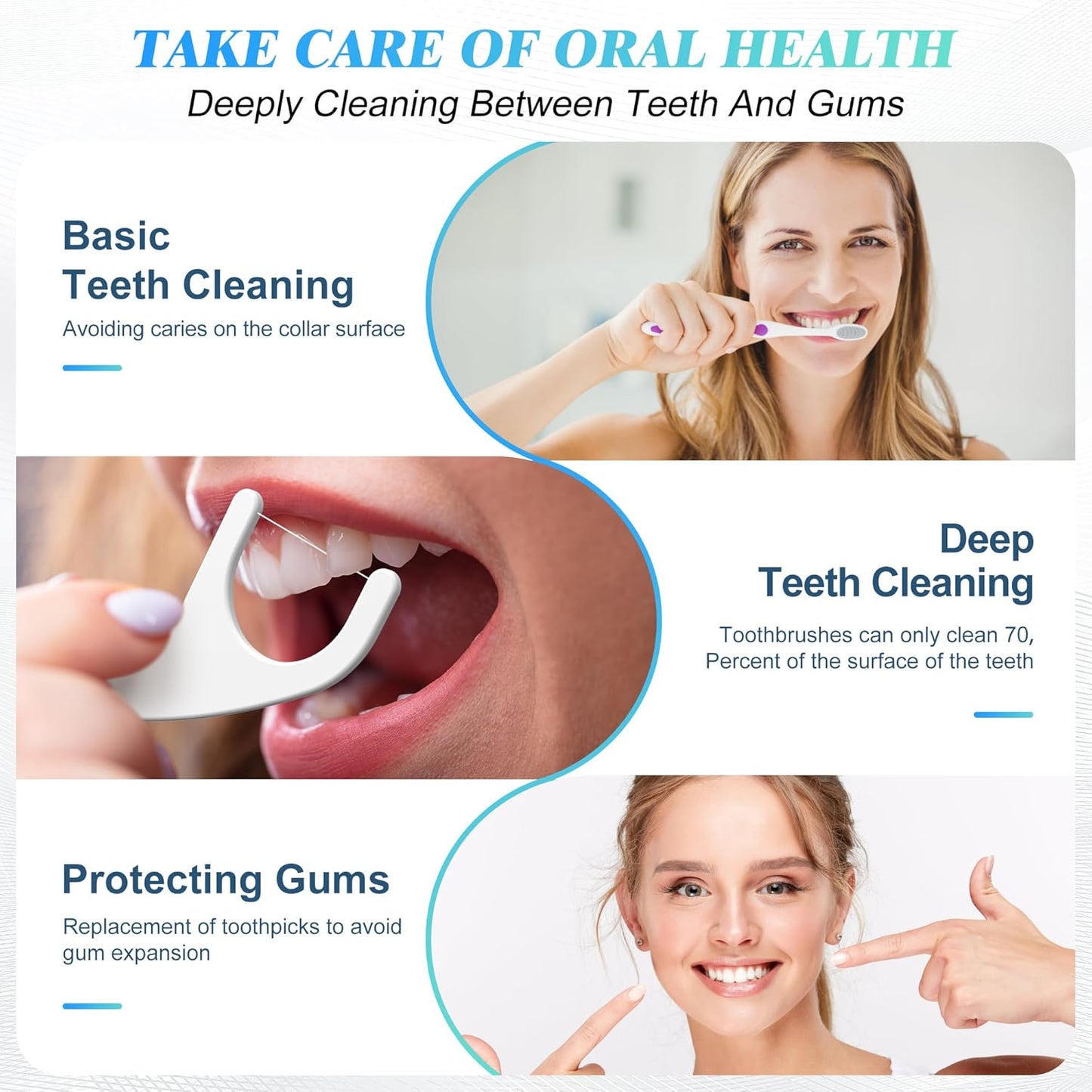 Individually Wrapped Floss Picks, Multi-Color Oral Care Flossers for Adults with Handy Case, Mini Disposable Dental Floss Singles Bag for Travel, Hotel, Restaurant, Office, Car, Wedding - 2Case