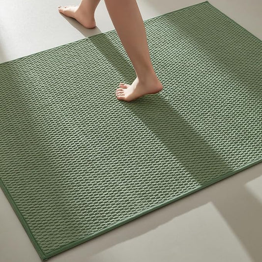 Large Bathroom Rugs Non Slip Washable Bath Rugs Super Absorbent Bathroom Rug Thin Quick Dry Low Pile Bath Mats, Sage Green 36"x48"