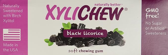 Xylichew 100% Xylitol Chewing Gum - Non GMO, Non Aspartame, Gluten Free, and Sugar Free Gum - Natural Oral Care, Relieves Bad Breath and Dry Mouth - Licorice, 288 Count