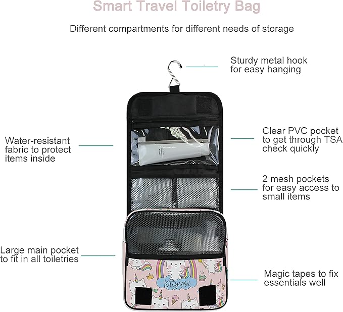 senya Hanging Travel Toiletry Bag Kit Makeup Case Cosmetics Organizer for Men Women