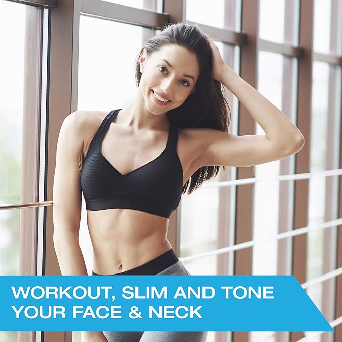 Jawline Exerciser by Tilcare - Jaw Exerciser for Men and Women that helps to workout your Jaw, Neck and tone your face with exercise - Face Slimmer that will chisel your Jawline - Intermediate 50lb