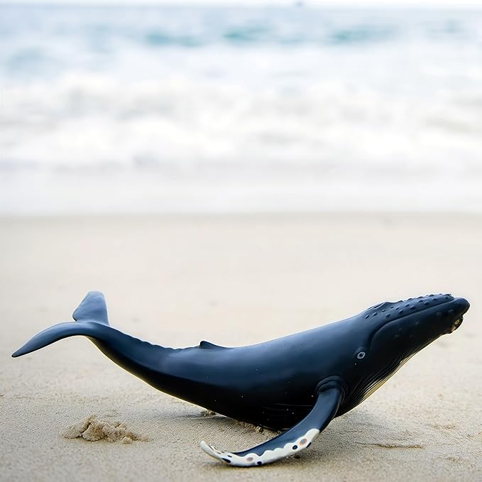 Gemini&Genius Humpback Whale Action Figure, Sea Animal Orca Blackfish Toys, Soft Rubber Ocean Shark, Great for Kids Bath Toys Swimming Toys, Beach Toys, Perfect Cake Coppers