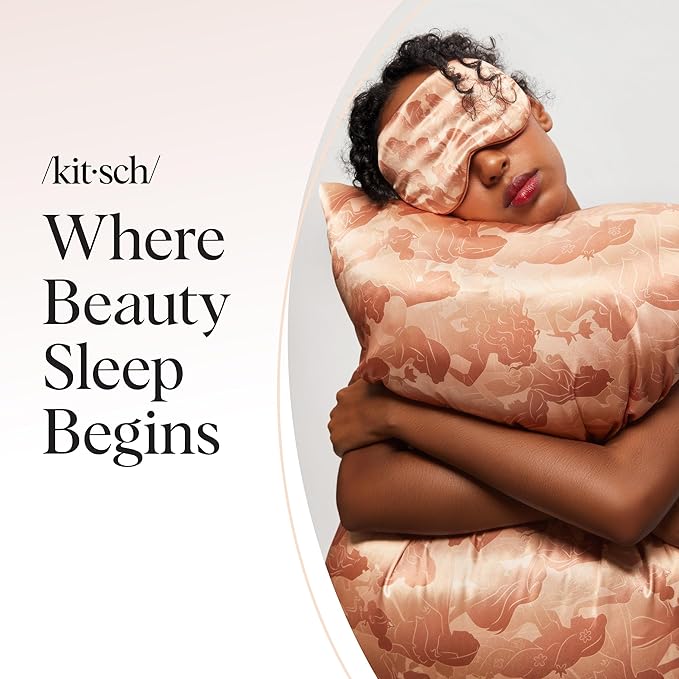 Kitsch & Disney Princess Satin Pillowcase with Zipper for Hair & Skin - Softer Than Silk Pillow Cases, Smooth Pillow Covers, Wrinkle-Free, Queen/Standard (19x26)