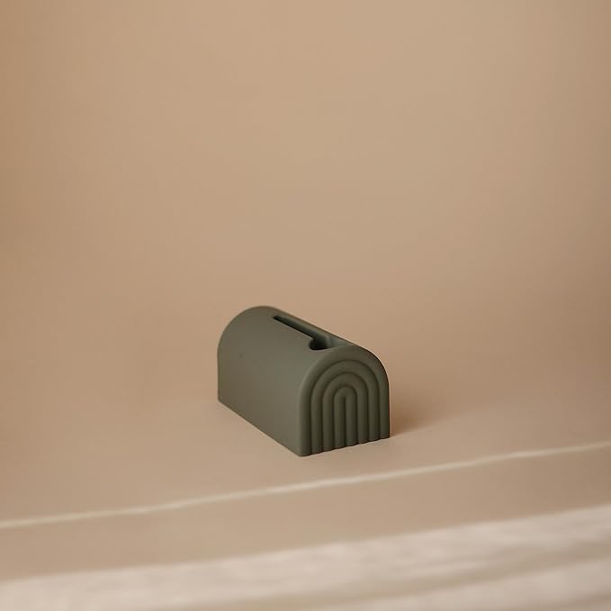 mushie Bath Spout Cover | Soft Silicone Bathtub Faucet Safety Guard for Kids | Universal Fit (Dried Thyme)