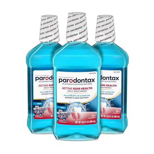 Parodontax Active Gum Health Mouthwash, Antiplaque and Antigingivitis Mouthwash, Mint, 3x16.9 Fl Oz
