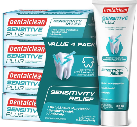 Pack of 4 Toothpaste Gel - Sensitivity Relief - Mild Mint Flavor - Protects Teeth and Reduces Sensitivity - 3.7 oz 104g