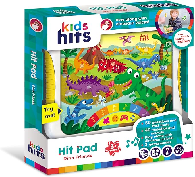 Dino Friends Hit Pad – Interactive Toddler Learning Toy with Lights, Dinosaur Sounds & Music – Educational Toy for Kids Age 3+