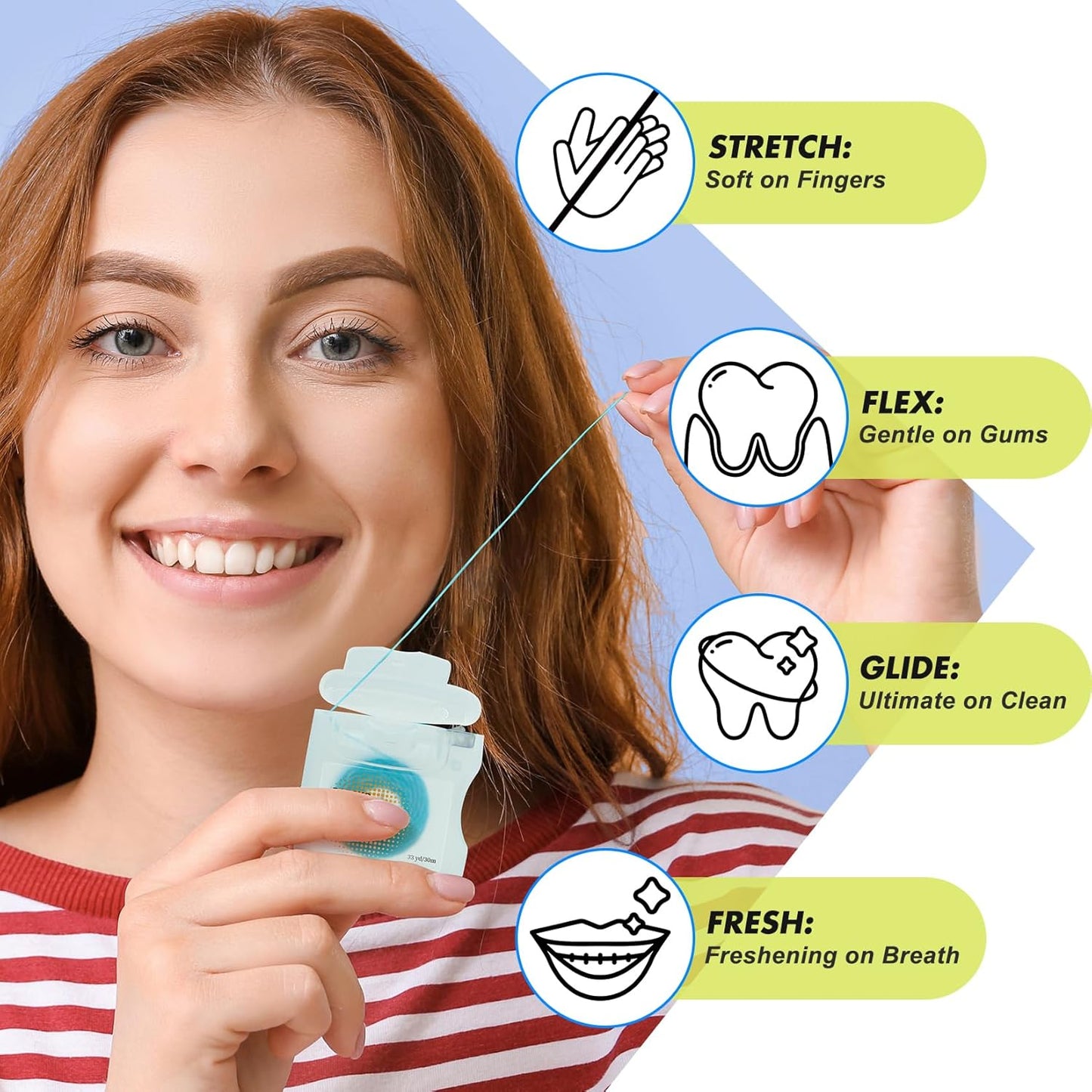 RAZOKO Coconut Oil Infused Woven Dental Floss, Vegan and Cruelty-Free, Orange Scent, 4 Month Supply (33 Yds x 2 Units)