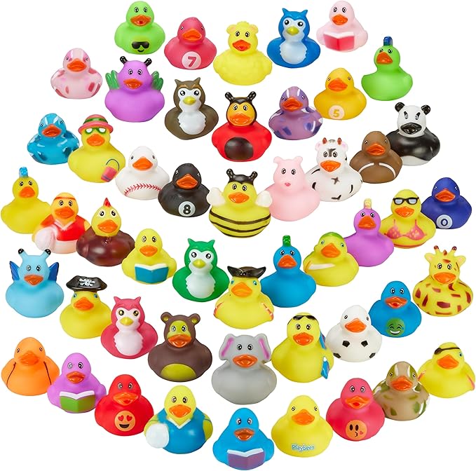 Playbees Rubber Ducks in Bulk 12 Pack Assortment Duckies Kids Baby Bath Shower Toys Jeep Ducking Floater Summer Beach Pool Activity Baby Showers Accessories Classroom Incentives