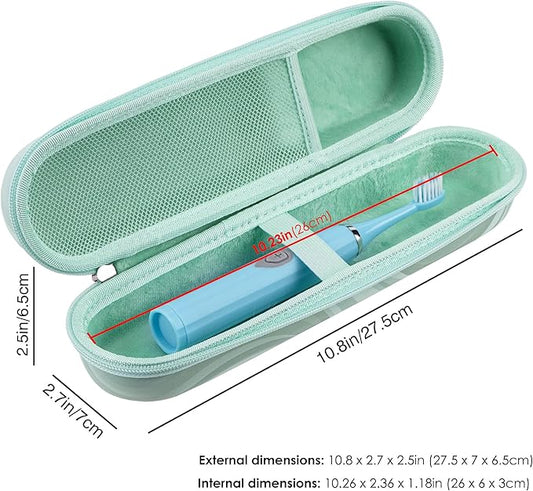 Electric Toothbrush Case, Carrier Bag for Travelling, Portable Toothbrush Carrying Case Holder Compatible with AquaSonic, Sumkyle, Oral-B iO Series, Philips Sonicare. (Green)