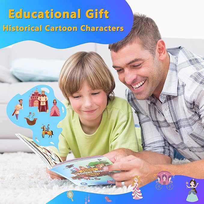 Sinceroduct Sticker Book with 1000+ Magic Fairy Cartoon Patterns, 20 Themes of Cute Water Bottle Stickers for Kids, Gifts and Rewards of Halloween Christmas Classroom or Parties