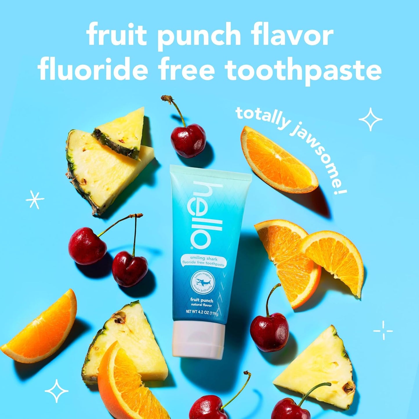 hello Smiling Shark and Fresh Watermelon Fluoride Free Kids Toothpaste Pack, Includes 4.2 oz Smiling Shark Kids and 4.2 oz Fresh Watermelon Toothpaste