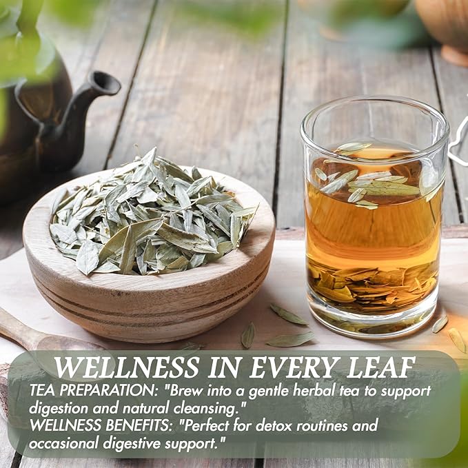 Cure Wid Pure Certified Organic Dried Senna Leaves 4oz Resealable Pack - Non-GMO Organic Senna Tea For Constipation Relief - Senna Leaf Tea To Support Digestion & Regulate Bowel Movements Hojas De Sen