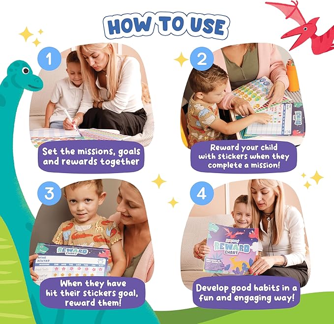 Reward Chart for Kids - 49 Big & 1,920 Mini Stickers, Behavior Chart for Kids at Home, Magnetic Chore Chart for Multiple Kids and Toddler 2-4 Years, Star Chore Chart for Kids Daily Routine