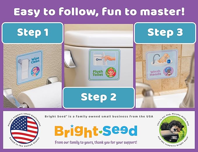 Bright Seed Magnetic Mermaids Potty Chart, Potty Training Chart for Toddler Girls, Sticker Chart for Kids, Potty Training Sticker Chart for Toddlers, Potty Sticker Chart, Potty Training Chart Girls