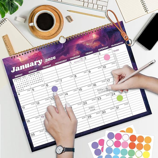 2026 Calendar 12 Month Wall Calendar 2026, Jan to Dec 2026 Calendar with Julian Dates, 14.8" X 11.5" (2026 Wall Calendar Star Dust)