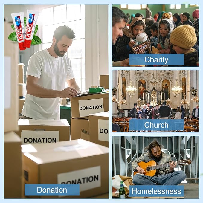 Toothpaste Bulk Travel Size, Disposable Small Travel Portable Mini Compact Pocket Size Toothpaste for Bad Breath, Vacation/Hotel/Camping Shelter/Homeless/Nursing Home/Charity 0.6 oz/ 17g (60 Tubes)