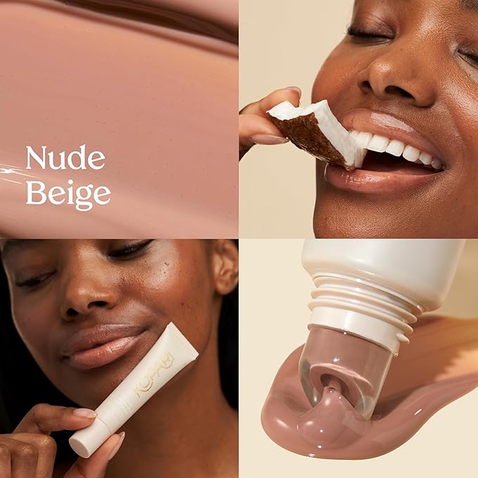 Kopari Lip Love Moisture Balm in Nude Beige SPF 30 - Mineral Zinc Oxide Tinted Lip Sunscreen, Ceramide Barrier-Boosting Hydration, Clean Vegan, 0.35 oz