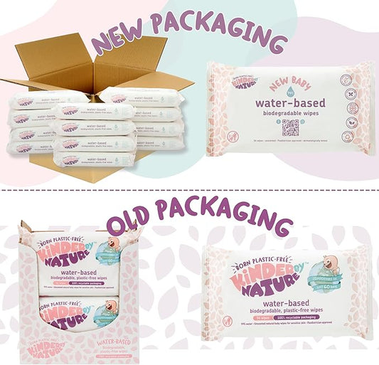 Jackson Reece Kinder by Nature Water-Based Baby Wipes - 56 Count (Case of 12 packs)