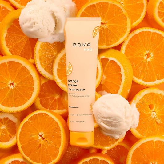 Boka Fluoride Free Toothpaste Nano Hydroxyapatite Toothpaste - Orange Cream Flavor, 1.3 oz 2pk US Manufactured