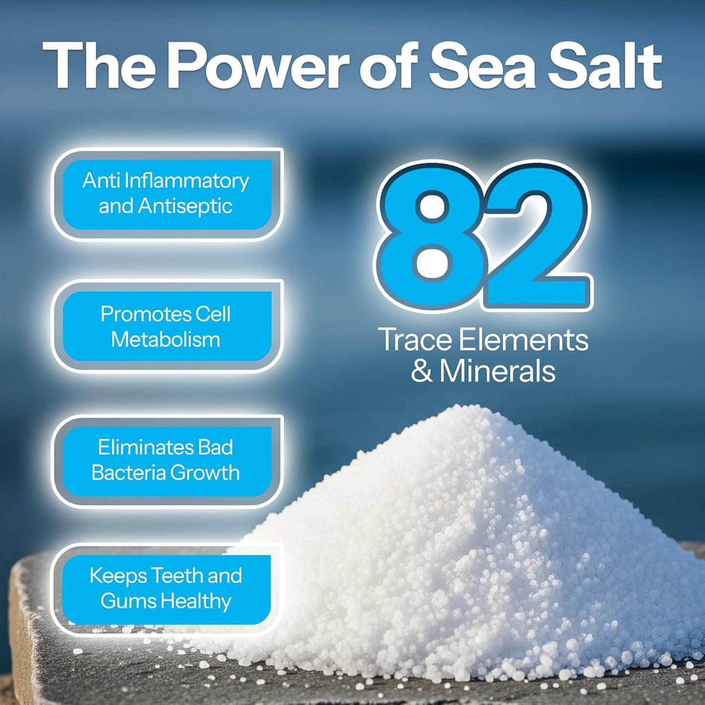 H2Ocean Healing Rinse Natural Sea Salt Oral Care - Mouth Rinse for Oral Care - Great for Piercings, Sore Throats & Gum Health - Alcohol- & Fluoride-Free Mouthwash - Lemon Ice, 16 oz (Pack of 2)