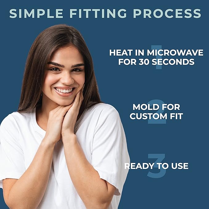 Kloud Night Guard - Mouth Guard for Clenching Teeth and Grinding Teeth, 2 Pack Custom Moldable Dental Mouth Guard (Clear)