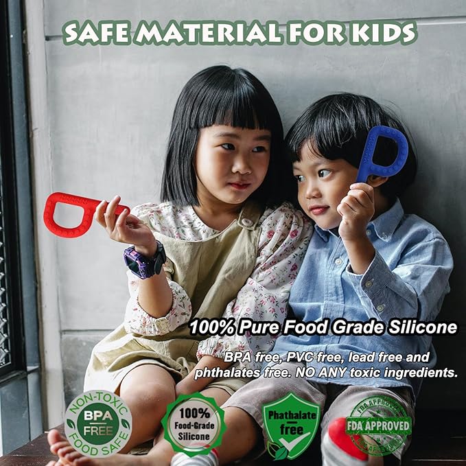 Flyaway Sensory Chew Toys for Kids 4 Pack, Teething Tubes for Babies Toddlers, Soft Silicone Teether Toys, Chew Sticks for ADHD/SPD/Anxiety/Autism, Refrigerator and Dishwasher Safe