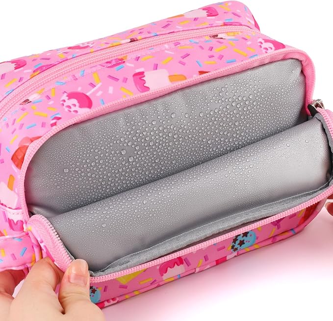 Kids Toiletry Bag for Girls, Travel Toiletry Bag for Little Young Girls Cosmetic Bag Makeup Bag Waterproof Hanging Wash Bag Toddler Toiletries, Candy Pink