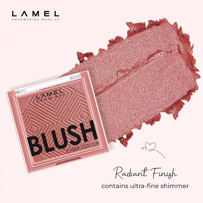 Lamel Coral Blush Cheek Color Mini - Blendable Natural Blush Powder - Enhances & Defines Shapes & Features - Shading & Contouring Powder - 4 Universal Shades - 403 (Coral) - 3.8g / 0.13 oz