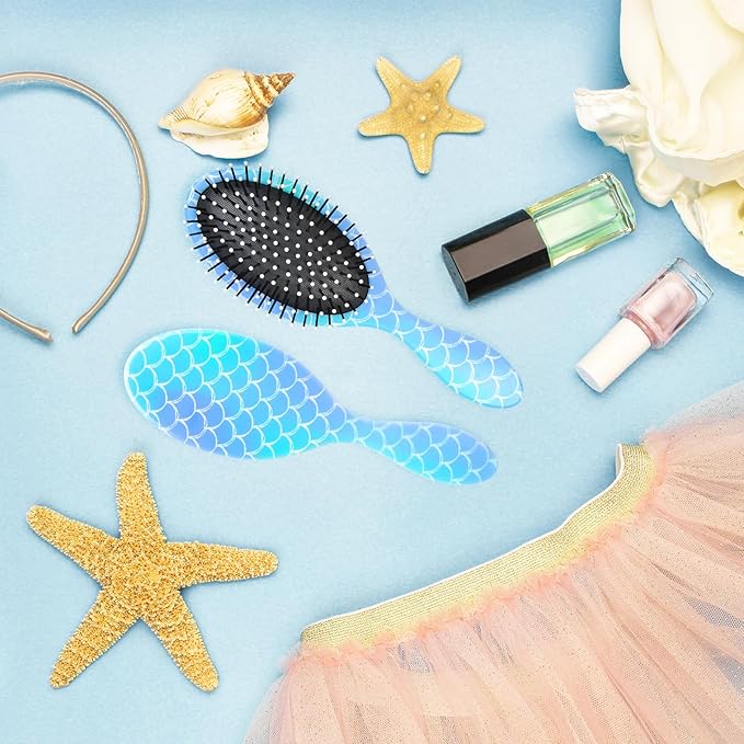 Kids Hair Brush Girls, Toddler Wet Dry Detangling Hair Brush for Curly Thick Hair Pain-Free Comb Girls Kids Women Unicorn Mermaid