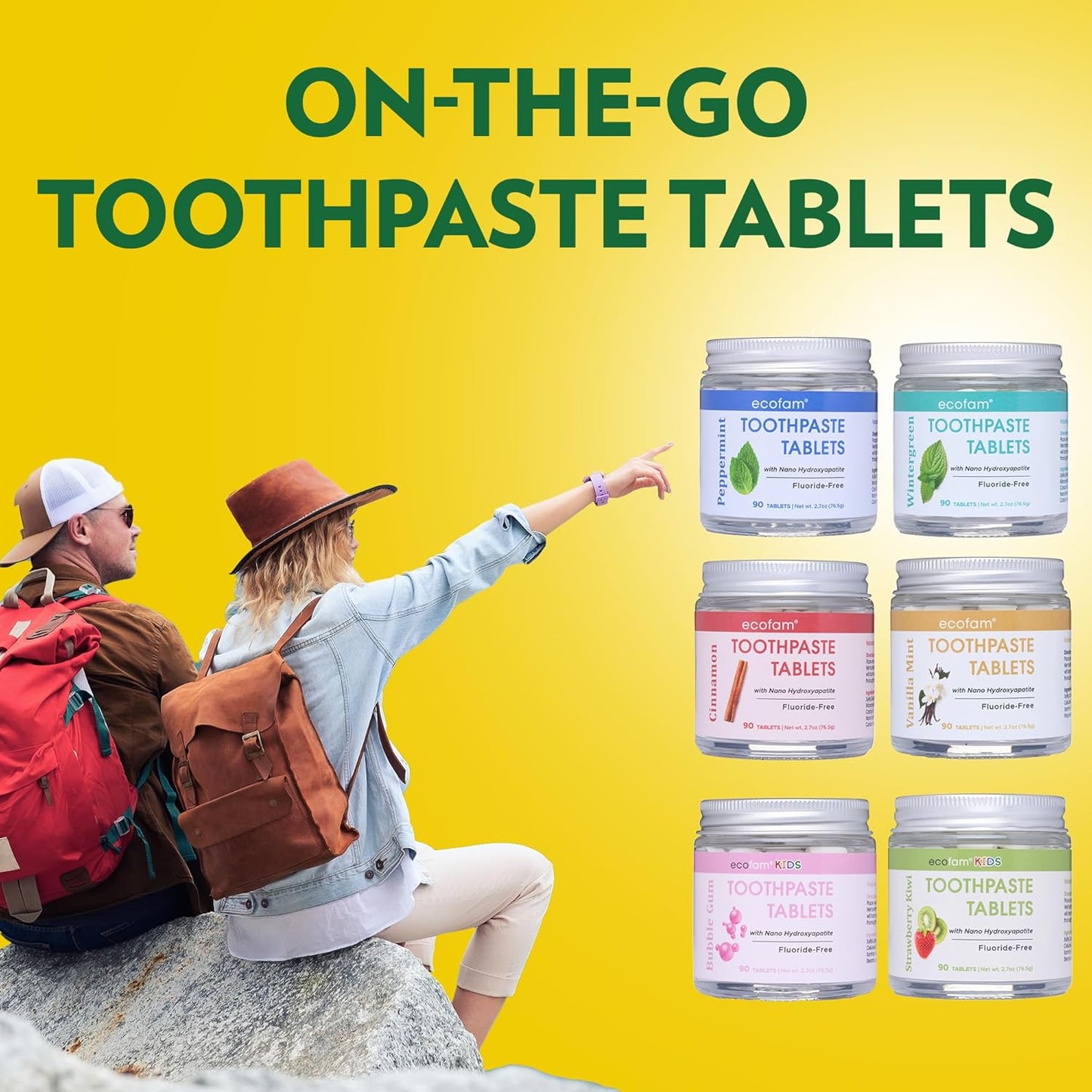 Toothpaste Tablets – Vanilla Mint | Nano Hydroxyapatite Toothpaste Tablets Chewable | Fluoride Free l 350 Tabs