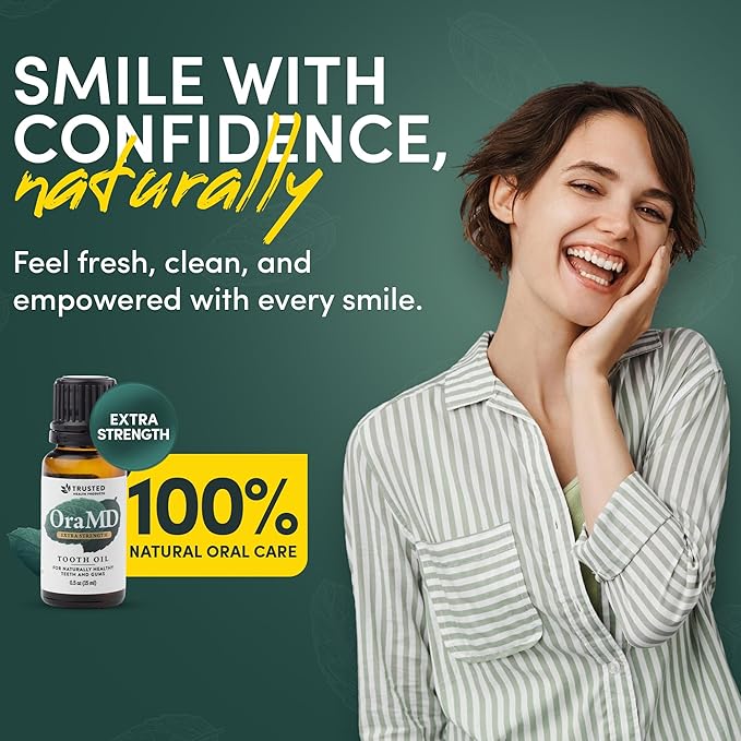 OraMD 4-in-1 Extra Strength Tooth Oil - Clinically Tested Gum Disease Treatment, Gingivitis Treatment and Sensitive Teeth and Gums - All-Natural (2 Pack)