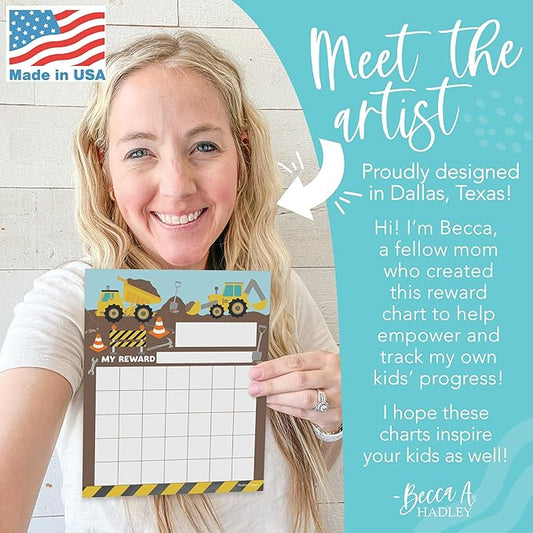 Sticker Chart for Kids Behavior at Home & Classroom - 25 Reward Chart for Kids Incentives, Gold Star Sticker Sheets, Construction Incentive Charts for Classroom Must Haves