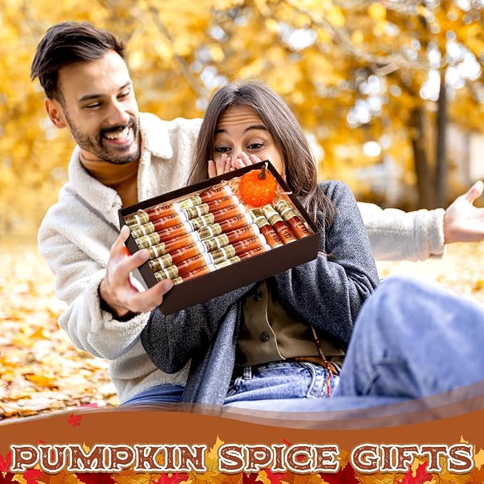 25 Pcs Pumpkin Spice Lip Balm Bulk Fall Thanksgiving Party Favor Basket Stuffers Small Thank You Appreciation Gifts Advent Beauty Calendar for Adult Women Men Employee Coworker Staff Teacher Customer