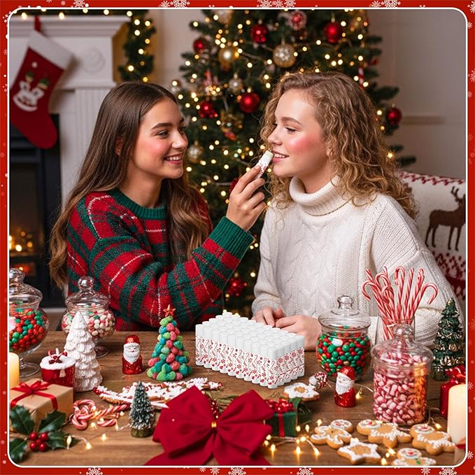 15 Pack Christmas Lip Balms Bulk Christmas Candy Peppermint Cane Scented Holiday Flavor Lip Balm Gifts Xmas Party Gifts Bulk Xmas Items Stocking Stuffers for Women Men Staff Employee (Lollipop 2)