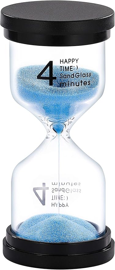 SuLiao Hourglass 4 Minute Sand Timer：Colorful Small Purple Sand Clock 4 Min, Plastic Hour Glass Sandglass for Kids, Games, Classroom, Kitchen, Decor